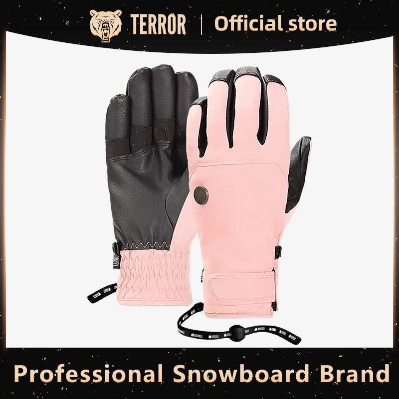 

Ужасные зимние женские перчатки для сноуборда водонепроницаемые лыжные перчатки теплые толстые с пятью пальцами зимние велосипедные профессиональное защитное снаряжение