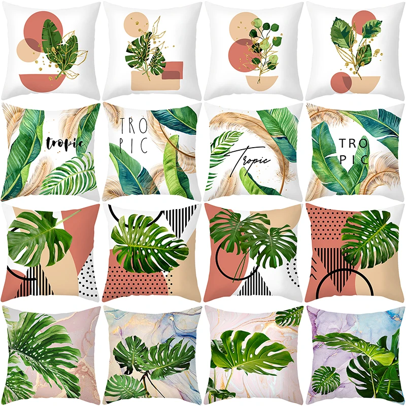 

2023 Spring Tropical Style Throw Pillows Cushion Cover Designer Polyester Pillow Case Home Decor Cojines Decorativos Para Sofa