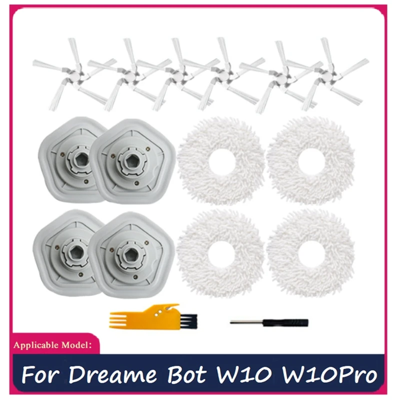

16Pcs Replacement Parts Mop Cloth Side Brush Cleaning Brush For Dreame W10/W10 Pro Vacuum Cleaner Household Cleaning
