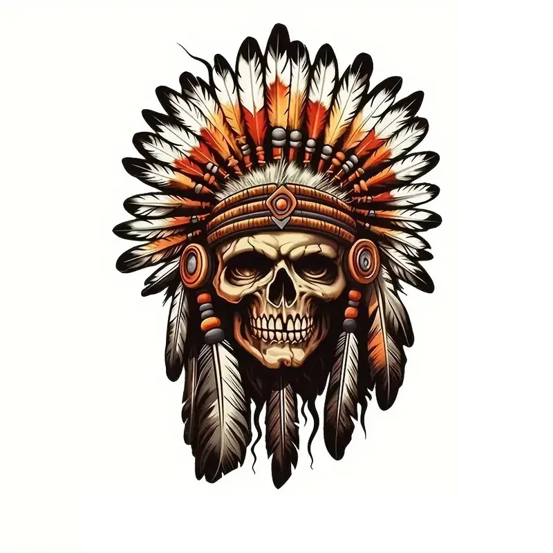 

Забавная Водонепроницаемая Виниловая Наклейка С Индийским Черепом Для Автомобиля, Мотоцикла