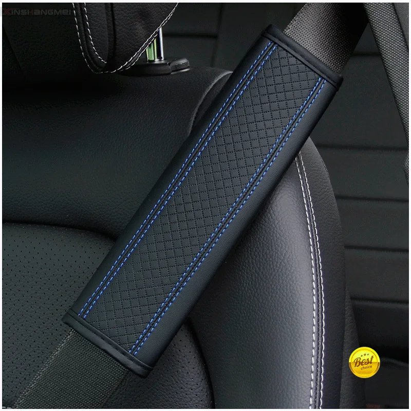 

2/1 Pcs Car PU Leather Safety Belt Shoulder Cover Breathable Protection Seat Belt Padding Pad Auto Interior Accessories