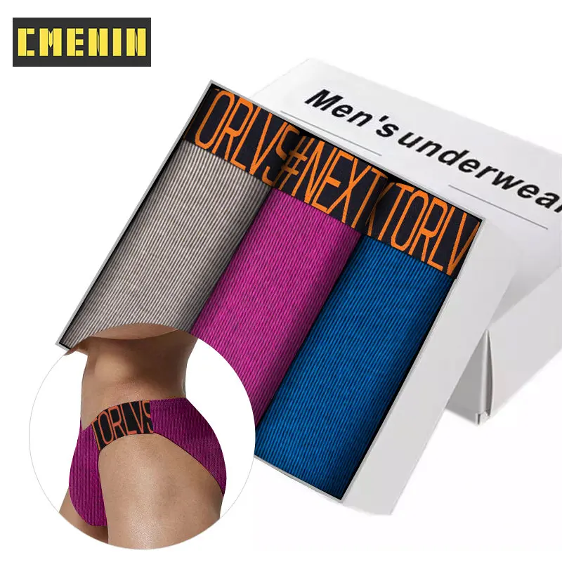 

CMENIN 3Pcs New Brand Cotton Gay Sexy Men's Panties Briefs Men Underpants Quick Dry Slip Jockstrap Underwear Man Brief Cuecas