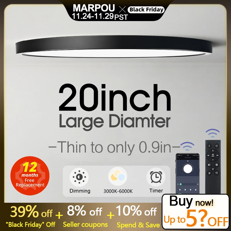 20inch Large ceiling lamps led lights for room bedroom Smart Lamp Lighting fixture Ultrathin Led Ceiling Light For Living Room