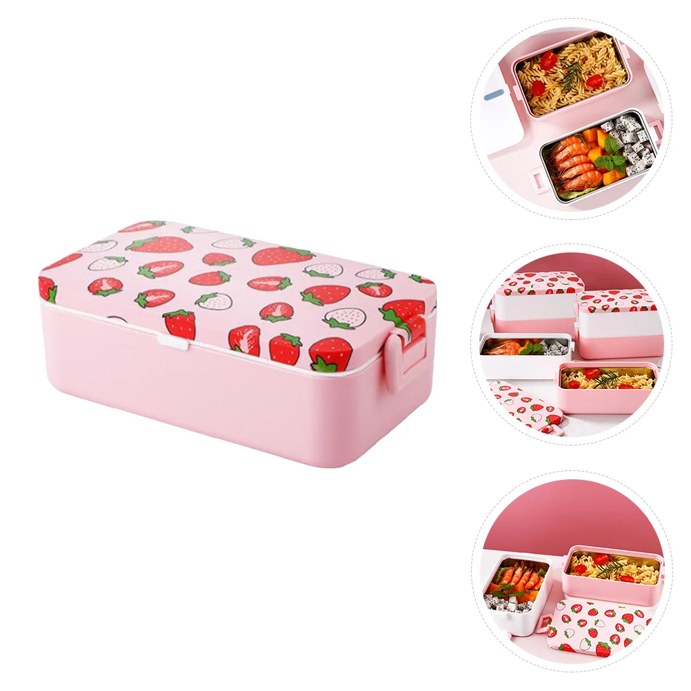 

Strawberry Lunch Box Convenient Food Portable Bento Lunchbox Holder Kids Containers