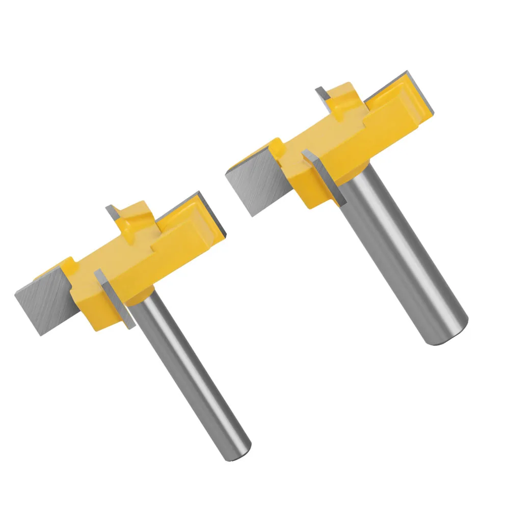 

1pc 8/12mm Shank 4 Edge T Type Slotting Cutter Woodworking Tool Router Bits For Wood Industrial Grade Milling Cutter Slotting