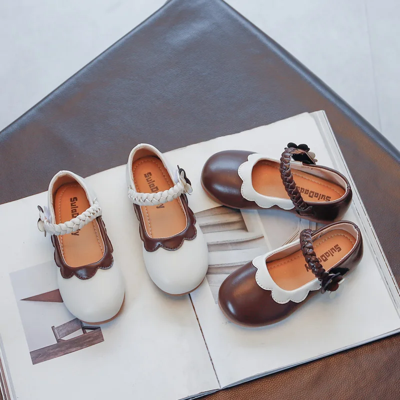 

Мягкие осенние шнурки для маленьких принцесс для маленьких девочек, милые модные плоские плетеные шнурки из искусственной кожи с оборками, ...