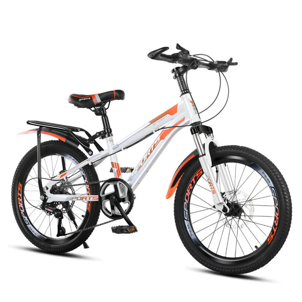 

18 Inch Bicycle Children's Mountain Bike Mechanical Disc Brake Double Shoulder Shock Absorber Front Fork Thickened Tires