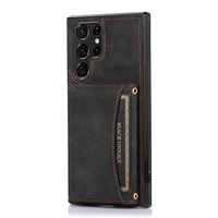 for samsung galaxy s22 ultra 5g pu leather portable phone casewith kickstand function wallet card slot mobile accessory