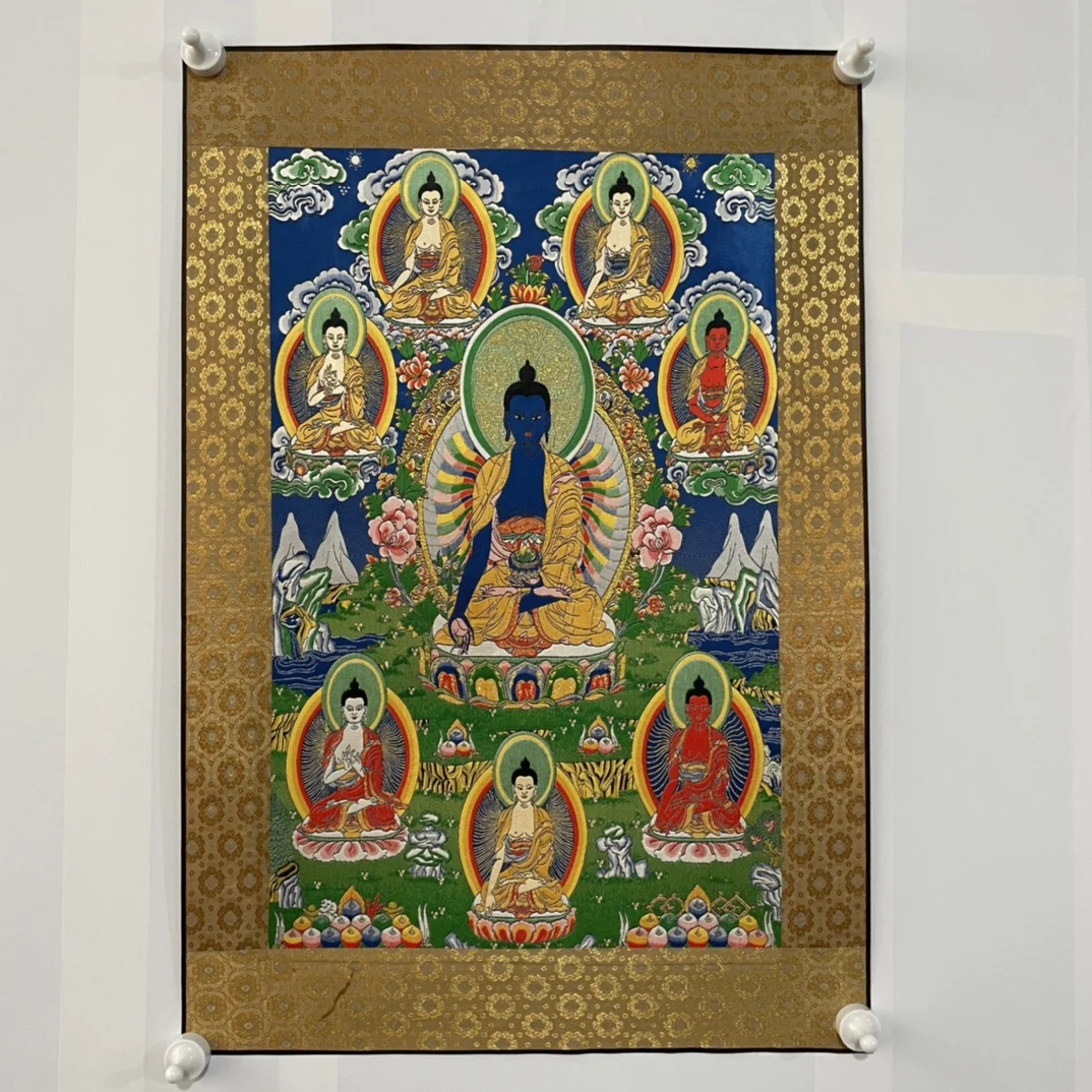 

High-Precision Thangka Embroidered Buddha, Size 54x74cm