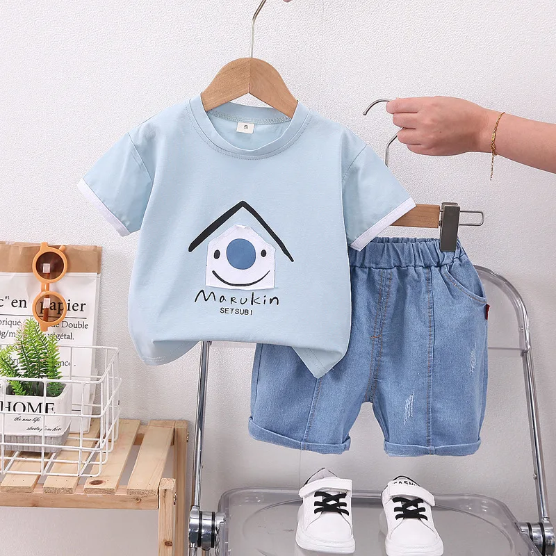 

Summer Baby Boy Boutique Clothing 2023 Cartoon O-neck Short Sleeve T-shirts Tops and Shorts Two Piece Set for Kids Boys Outfit