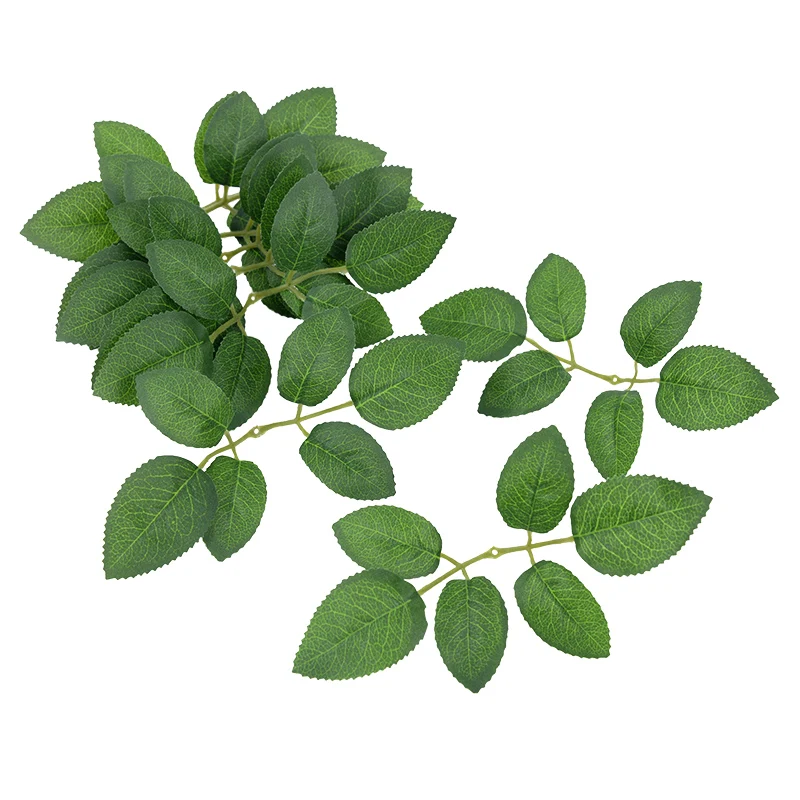 

30pcs Silk Rose Leaves DIY Gifts Box Artificial Green Leaf Wedding Party Decorative Flowers Wreaths Home Fake Plants Decorations