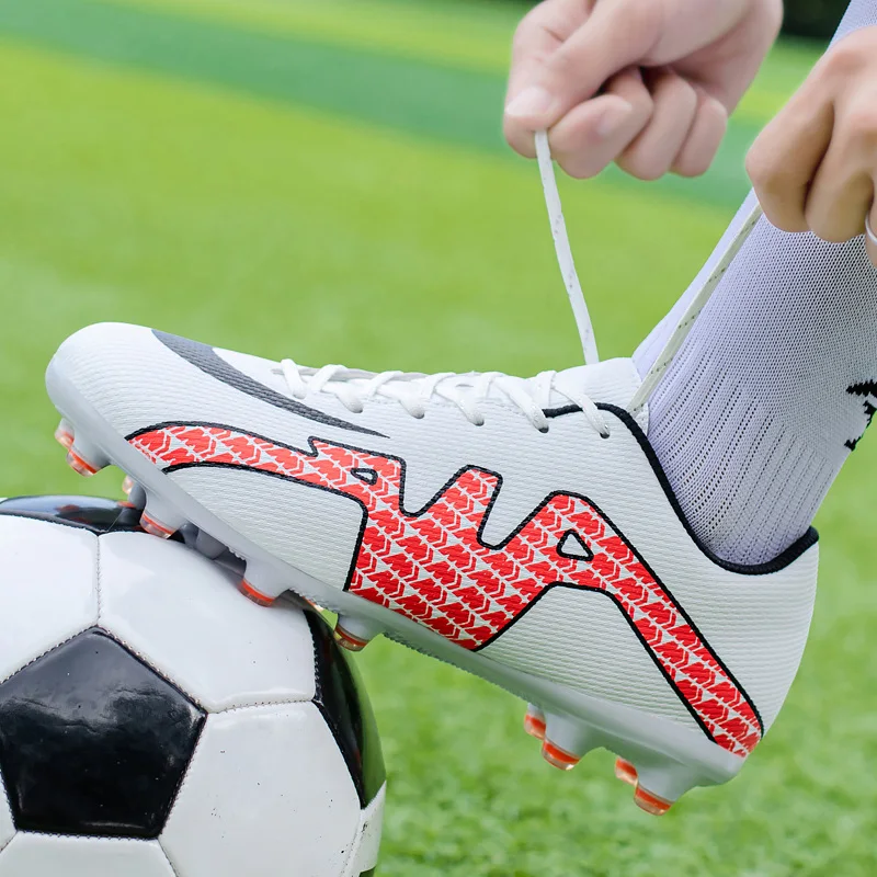 Size 35-45 Professional Long Spikes Men Soccer Shoes Breathable Men's Soccer Cleats Lace-up Light Football Turf Shoes Men Women