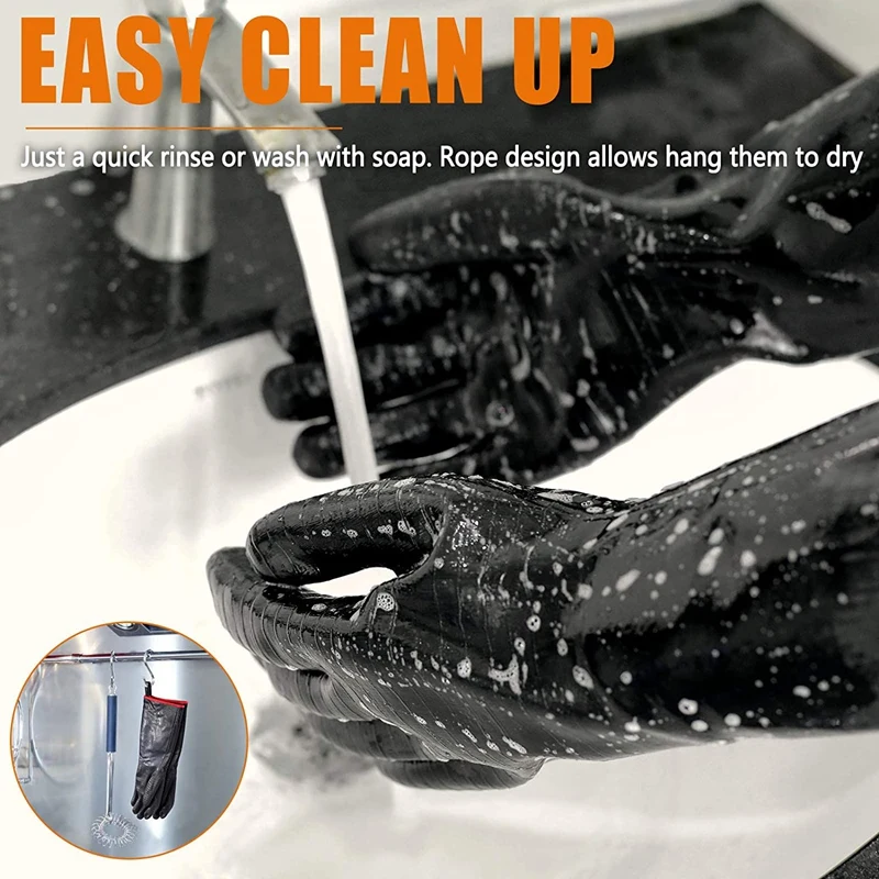 Горячие термостойкие перчатки для барбекю гриля с длинными рукавами