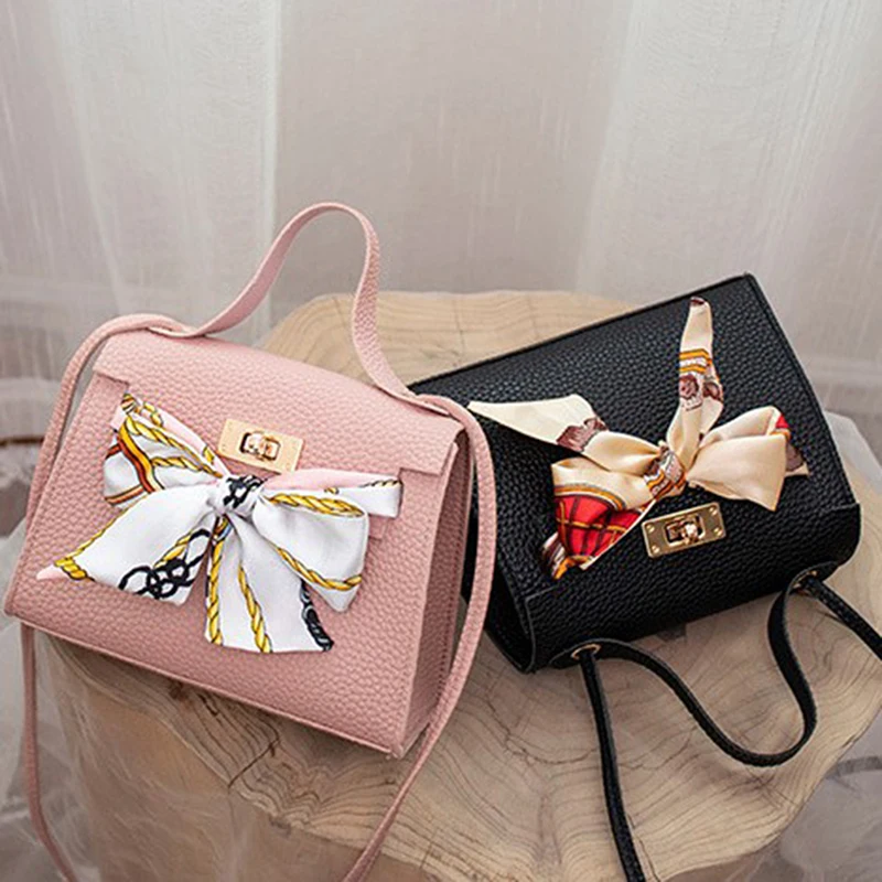 

1pc Ribbon Bow Decor Hasp Mini Flap Hangbag Women Ladies Fashion Leather Wallet Shoulder Messenger Crossbody Bag Totes