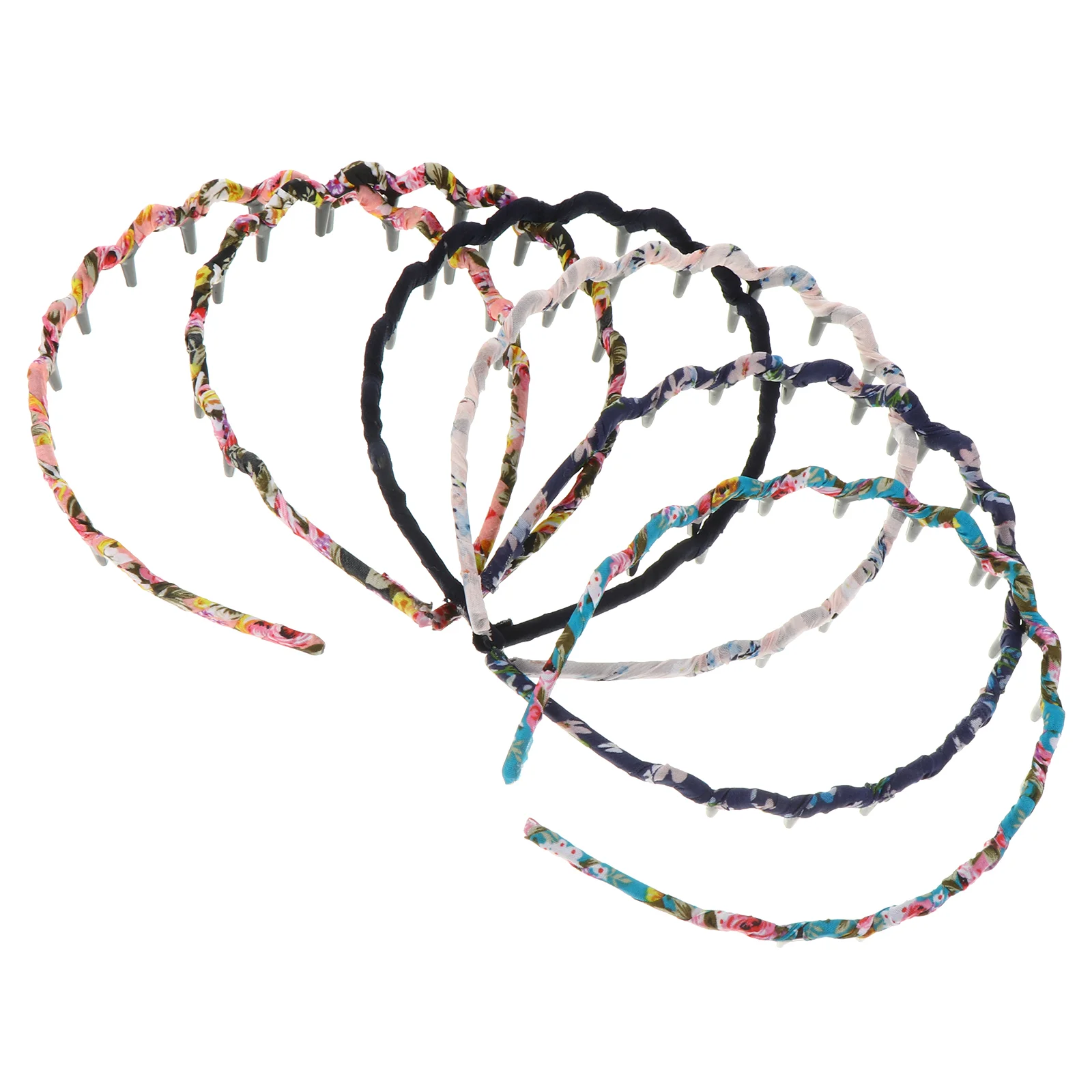 

6pcs Wrapping Toothed Wavy Headband Zigzag Comb Hair Band Hair Accessories