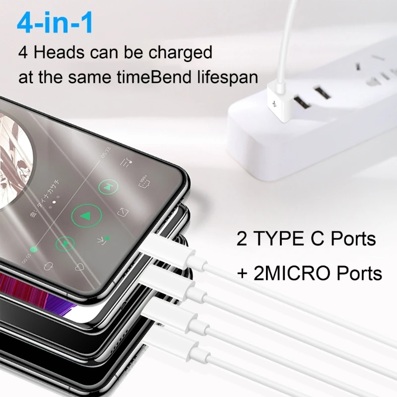 USB-2 Type-C + 2 микрошнура питания для планшетов Прямая поставка