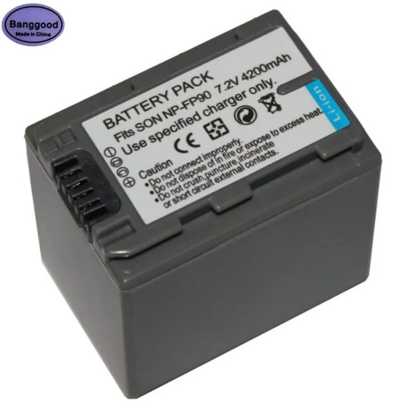 

4200mAh NP-FP90 Camera Battery For Sony DCR-HC24 DCR-HC24E DCR-HC26 DCR-HC26E DCR-HC27 DCR-HC27E NP-FP30 FP50 FP60 FP70 FP71