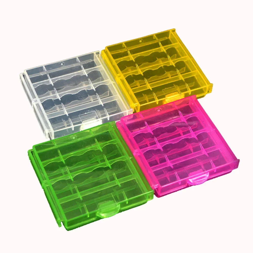 100 шт./партия разноцветные пластиковые органайзеры для батарей 10440 14500 AA/AAA