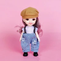 mini 16cm bjd doll 13 movable joints 3d big eyes 112 pretty girl fashion doll diy doll with clothes dress up birthday gift