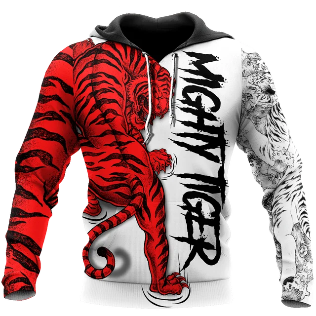 

2022 Brand Fashion Autumn lion Hoodies White Tiger Skin 3D All Over Printed Mens Sweatshirt Unisex Zip Pullover Casual Jacket