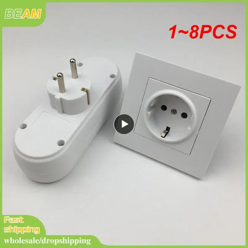 

1~8PCS Universal EU German Standard Conversion Plug One To Three Conversion Socket Travel Conversion Power Plug Socket Smart