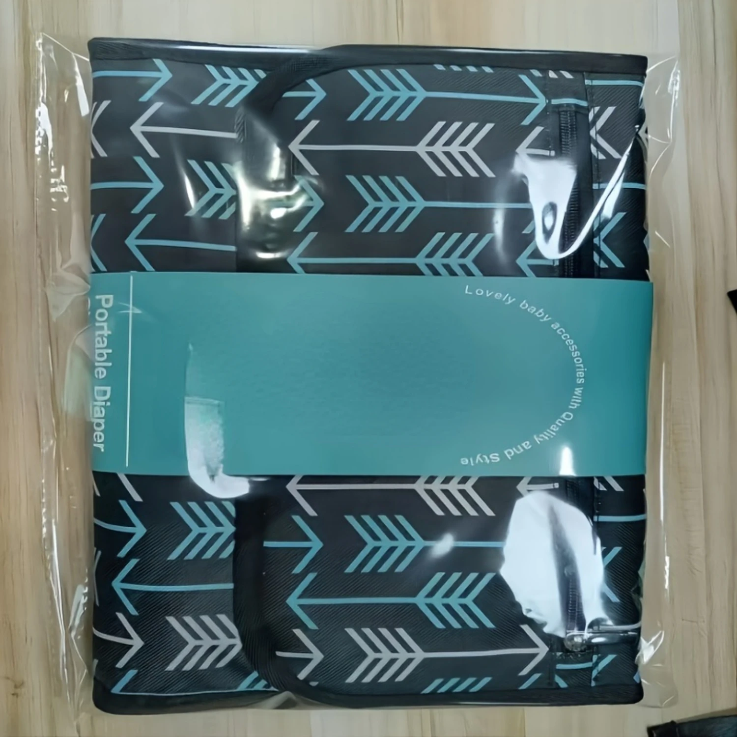 1 шт. портативный и компактный пеленальный коврик в синюю полоску — мягкий