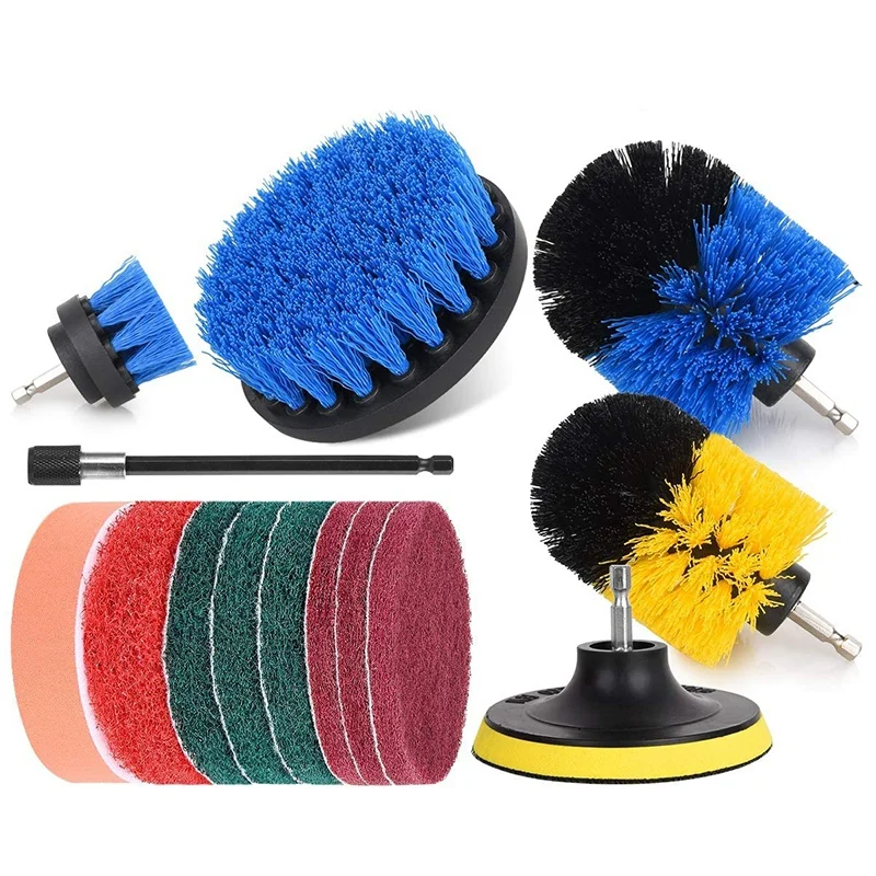 

14Pcs Drill Brush Attachment Power Scrubber Brush Cleaning Kit for Bathroom Surface Shower Kitchen Floor Tile Car