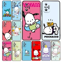 pochacco art cartoon dog for xiaomi redmi note 11e 11s 11 11t 10 10s 9 9t 9s 8 8t pro 5g 7 5 soft tpu cover black phone case