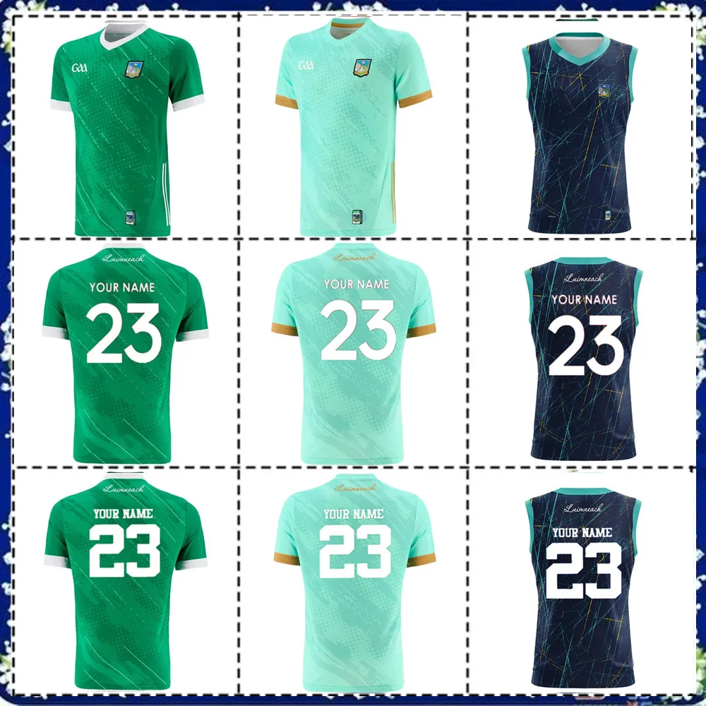 

2023 Limerick GAA Home Goalkeeper Jersey 2023/24 LIMERICK GAA Training Vest Marine RUGBY JERSEY Custom name and number