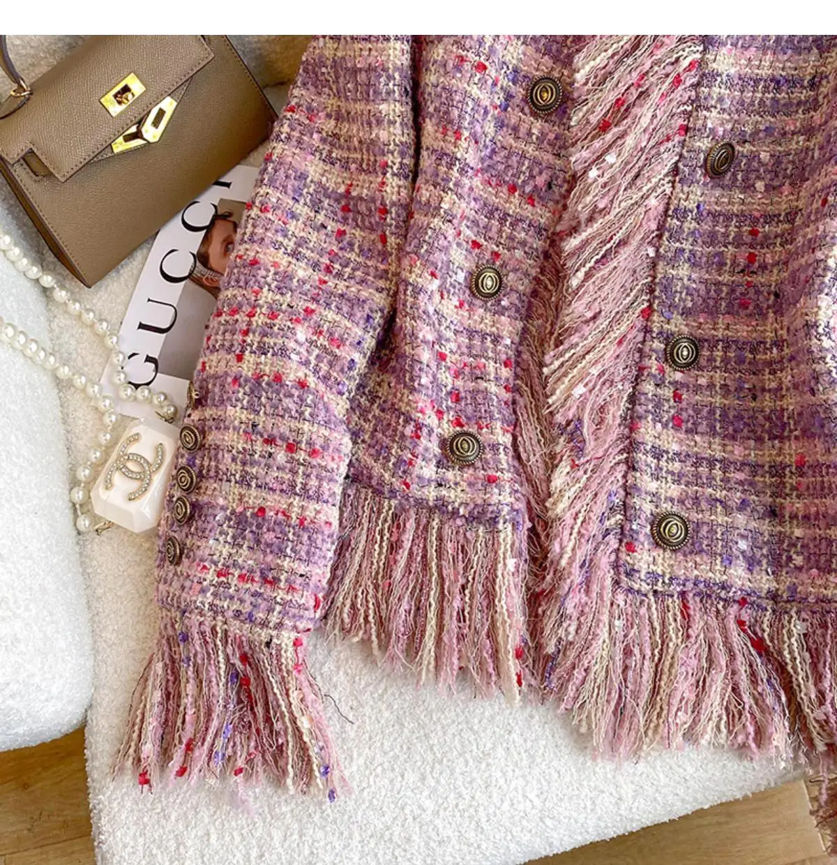 Женский двубортный пиджак в стиле ретро