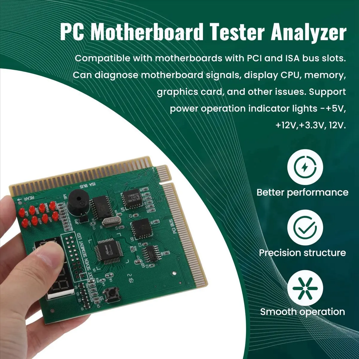 Фото Диагностическая 4-разрядная PCI-карта (A01R) для проверки POST-кодов материнских плат ПК и ноутбуков №5