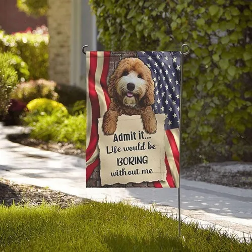Фото Красивый садовый флаг Goldendoodle, 12,5 x 18 дюймов, двусторонний, патриотический, для сада, OOV IIC №2