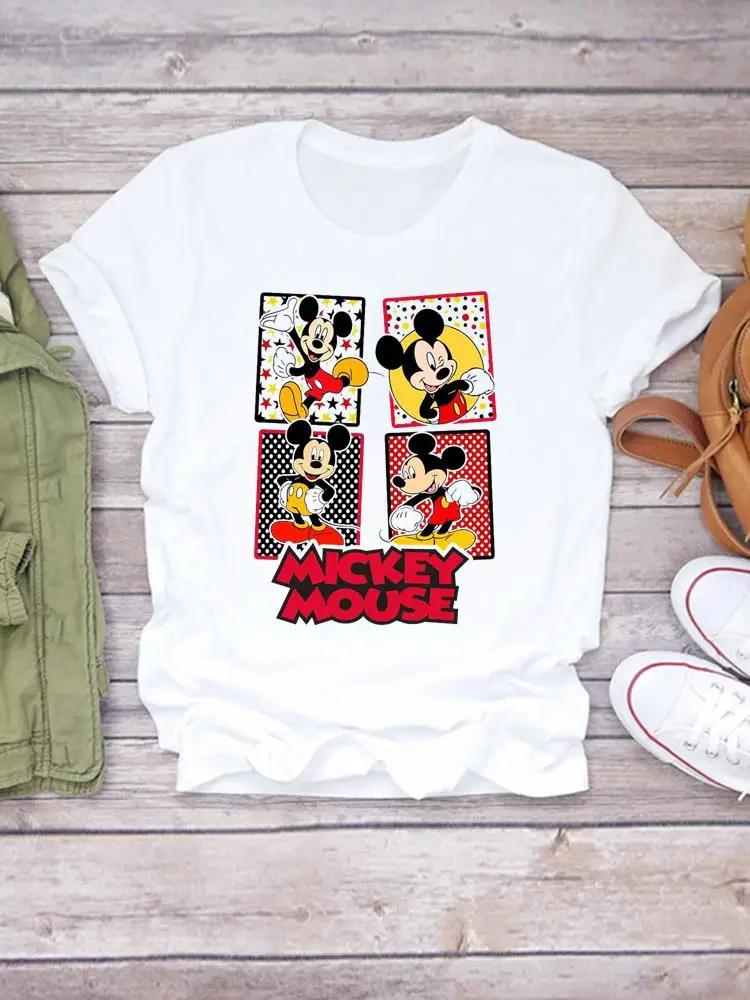 

Women Female Disney Clothes Printed Fashion Clothing Tee Top Mickey Mouse Sweet Cute 90s Lady Cartoon Casual Graphic T-shirts