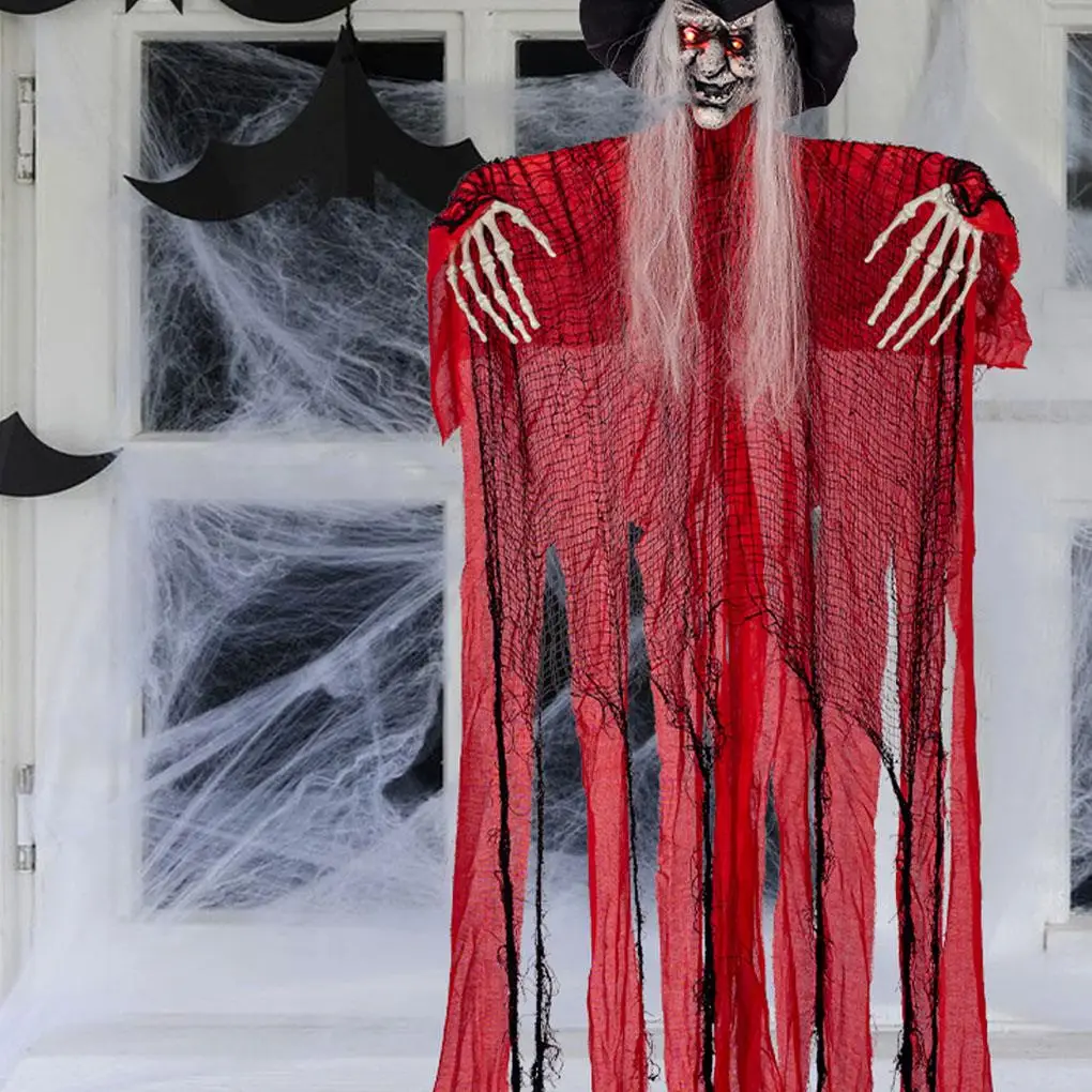 Ведьма подвесной Декор привидение Голосовое управление светящиеся красные