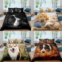 home textiles luxury 3d dog print duvet cover set 23 pcs pillowcase kids bedding set aueuukus queen and king size