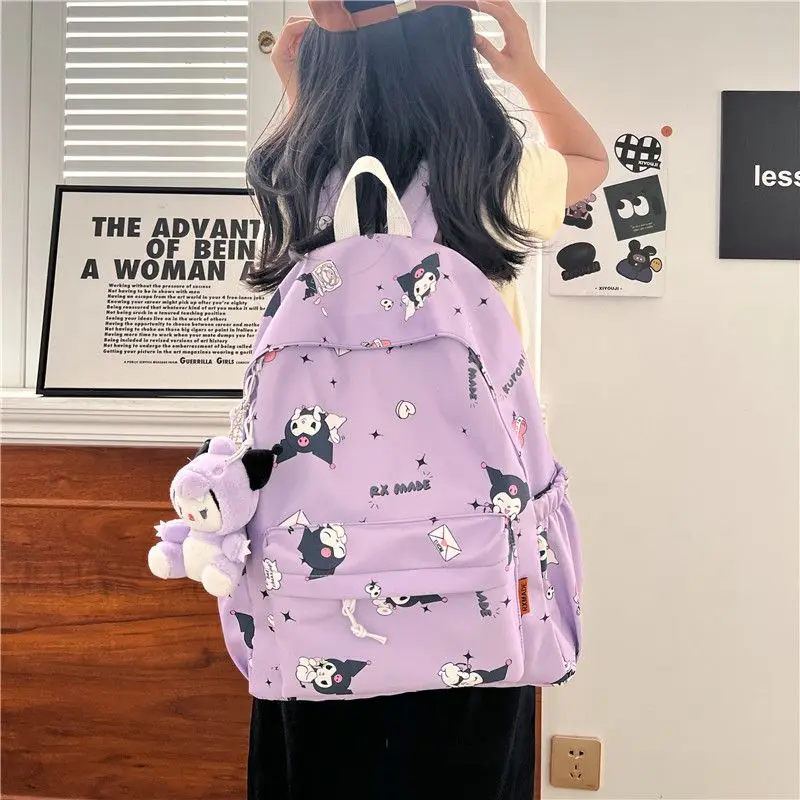 Sanrio kuromi Girl's Schoolbag Female High School Student Large Capacity Backpack Female School Backpack for College Students