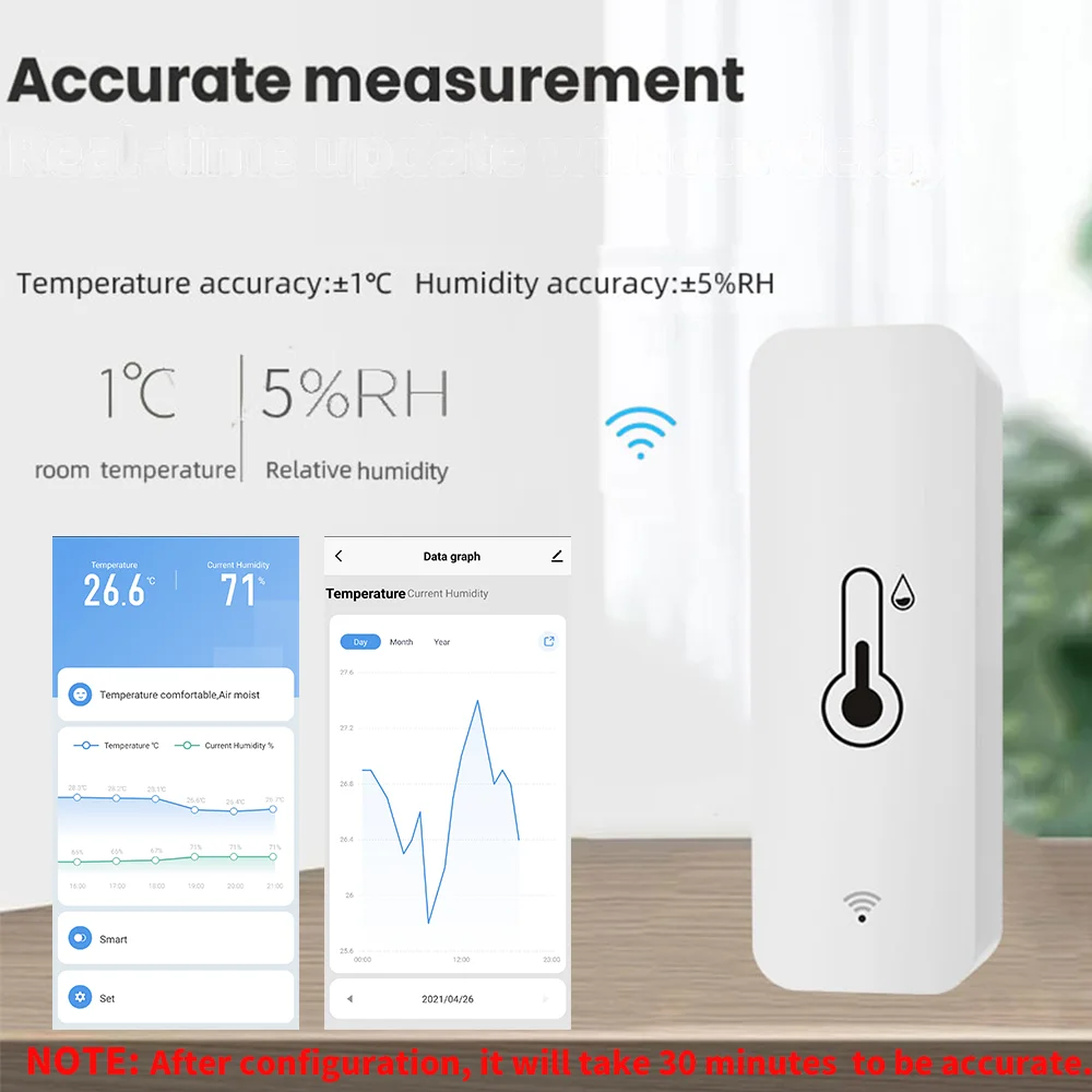 Умный гигрометр Tuya Zigbee контроллер температуры и влажности работает с динамиком -