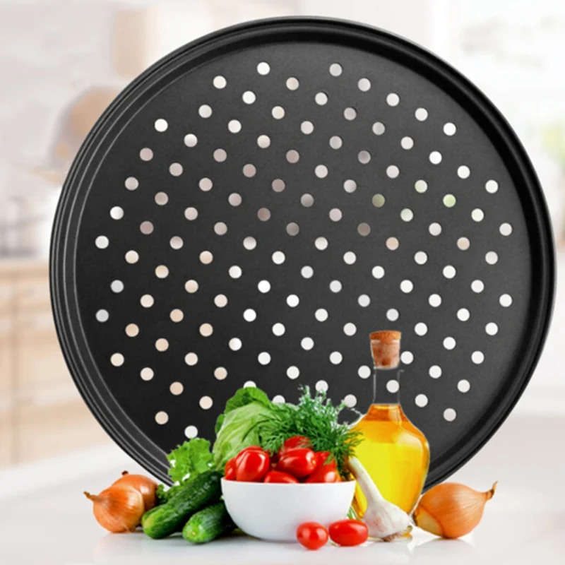 

Stainless Steel Baking Tray Baking Dishes Pans Round Pizza Pan Carbon Steel Non-Stick Pizza Pan Baking Tool Baking Accessories