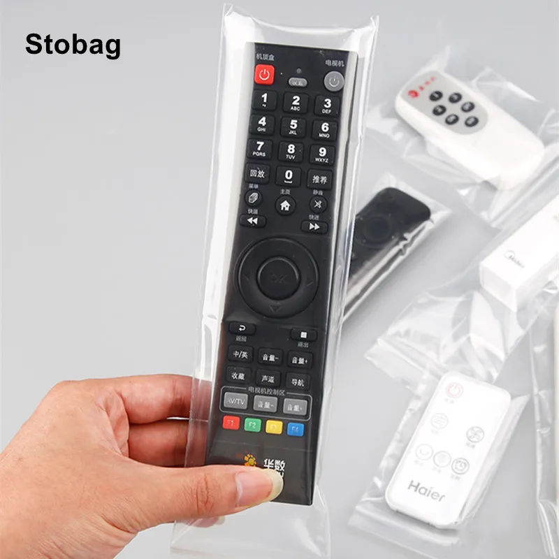 

StoBag 100pcs Transparent Plastic Long Ziplock Bags Sealing Sealed Waterproof Thickened Pouch Remote Control Mask Wholesale Logo