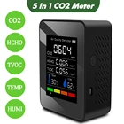 Монитор качества воздуха на 1200 мА  ч, измеритель CO2, датчик углекислого газа, TVOC, HCHO, отображение температуры и влажности электроэнергии