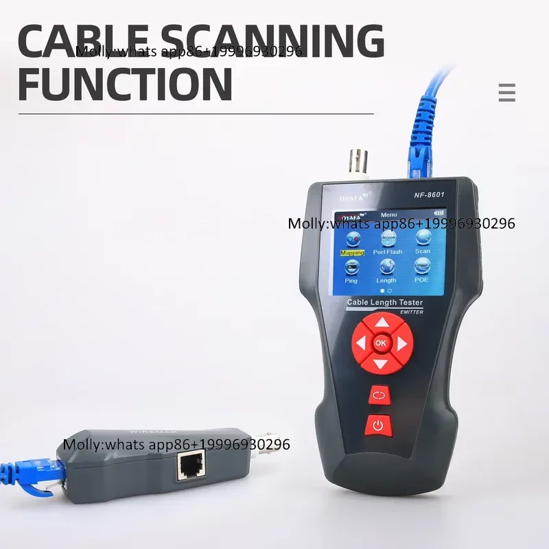 Фото Многофункциональный тестер сетевых кабелей NF-8601W (RJ45, RJ11, BNC, POE, PING) с функцией проверки перекрестных помех и трассировщиком проводки №2