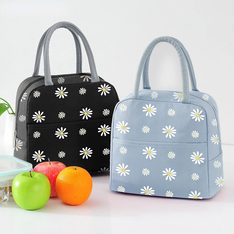 

Portable Daisy Lunch Bag Large Women Oxford Food Picnic Bags Insulated Fresh Thermal Insulated Lunch Box Tote Bag Lonchera Sac