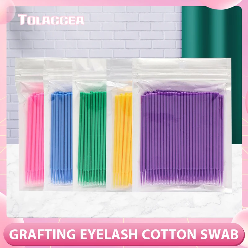 

New 100Pcs/bag Disposable MicroBrush Eyelashes Extension Individual Lash Removing Swab Micro Brush For Eyelash Extension Tools