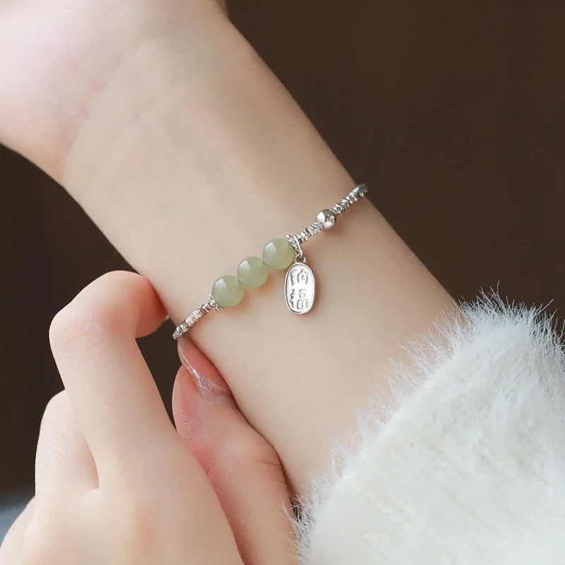 Высокое качество Hetian нефритовый браслет с бусинами для женщин 2024 модный