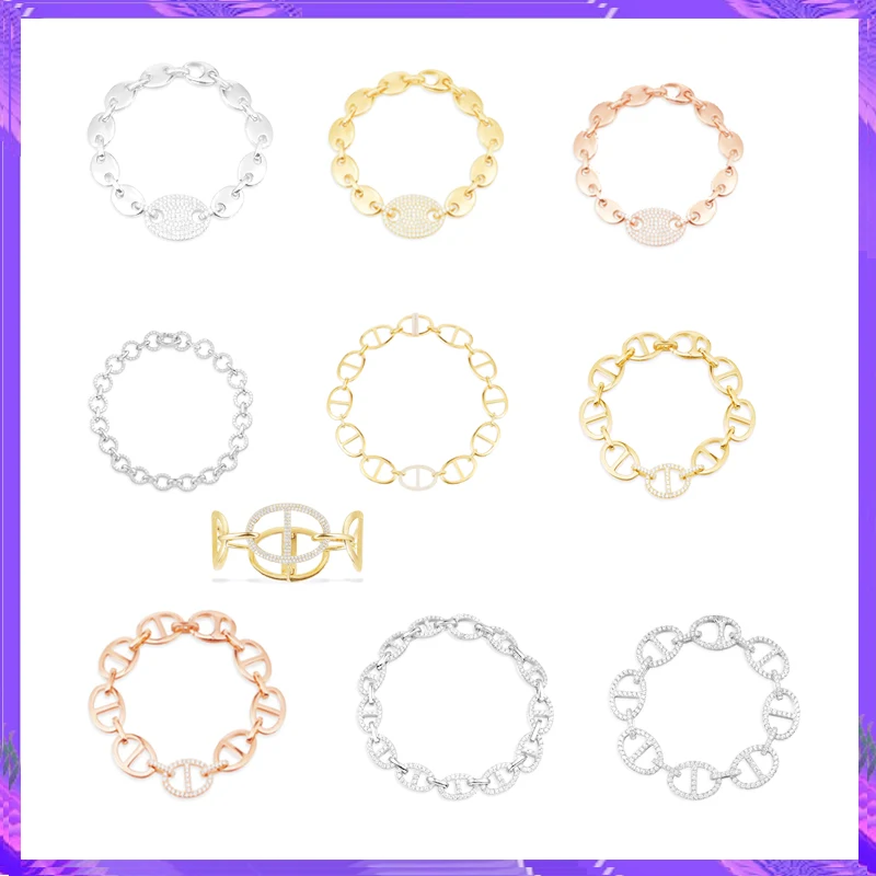 

Браслет Yumm из стерлингового серебра 925 пробы с цепочкой, геометрический браслет с морской свиньей в носу, простое и персонализированное Современное женское модное Ювелирное Украшение