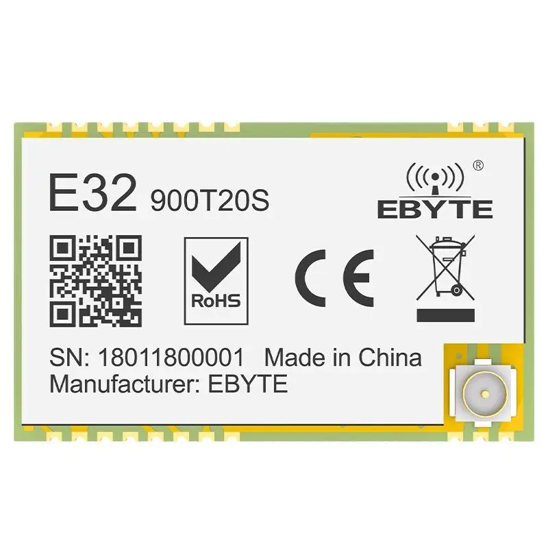 10 шт., модуль беспроводного передатчика SX1276 UART LoRa, 868 МГц, 915 МГц, стандартная дальность 20 дБм, 5,5 км, IPEX IoT DIY