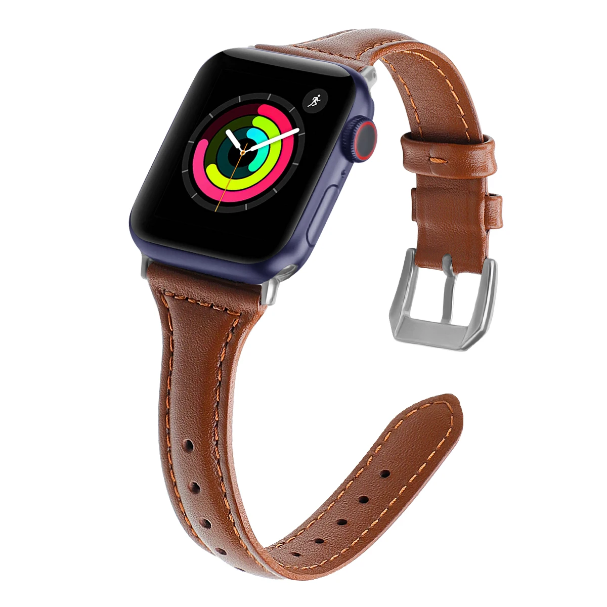 Кожаный ремешок для Apple Watch Band 38 мм 40 41 42 44 45 тонкий спортивный браслет Iwatch SE Series 7 6 5