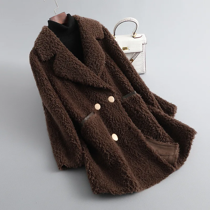 2022 Autumn and Winter Women Wool Coat Long Jacket New High-End Thickening Woolen Overcoat Female Fashion Streetwear