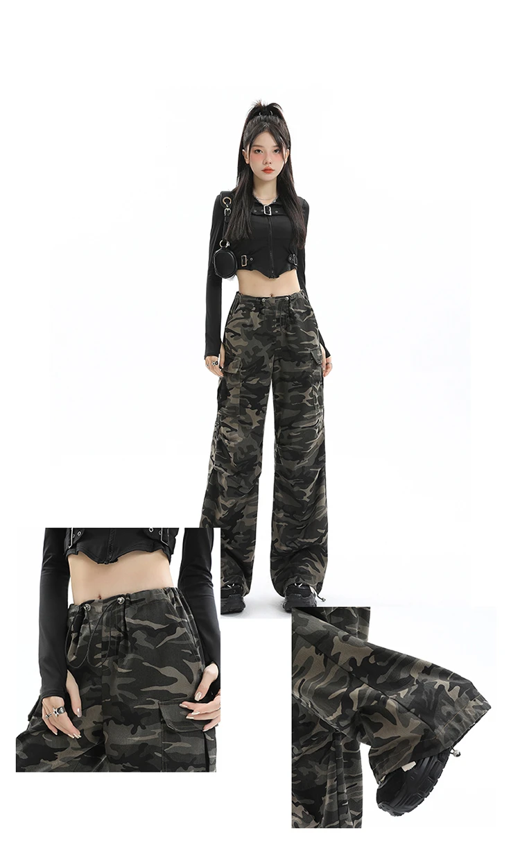 Американские спортивные брюки на шнуровке винтажные камуфляжные комбинезоны в