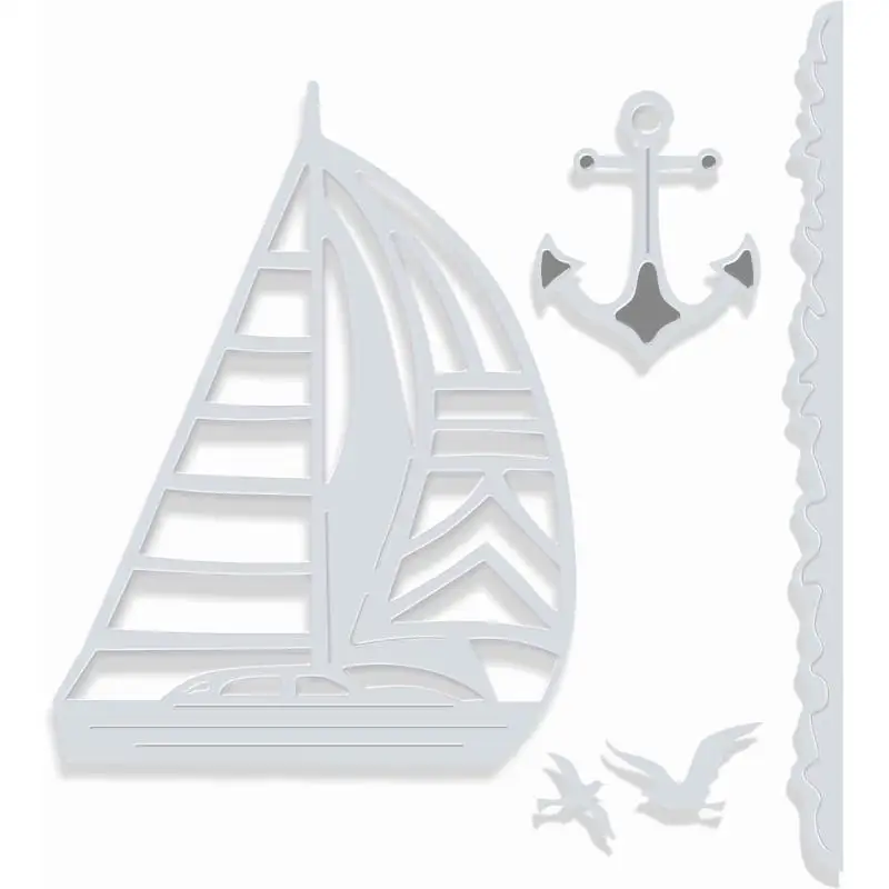 

Small Sailboat Metal Cutting Dies Scrapbook Diary Decoration Embossing Template DIY Greeting Card Handmade 2021